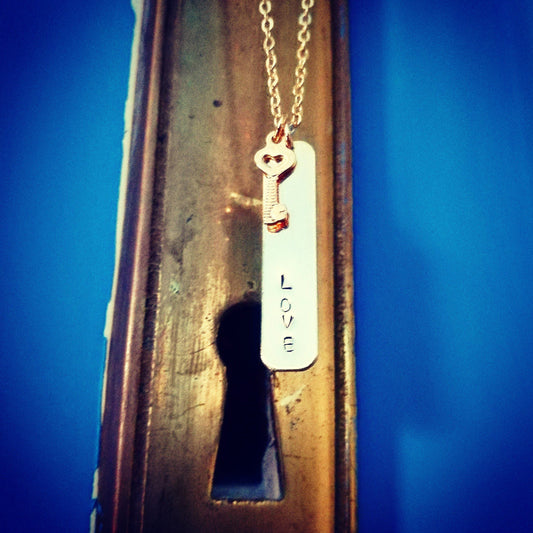 sleutel en tag ketting