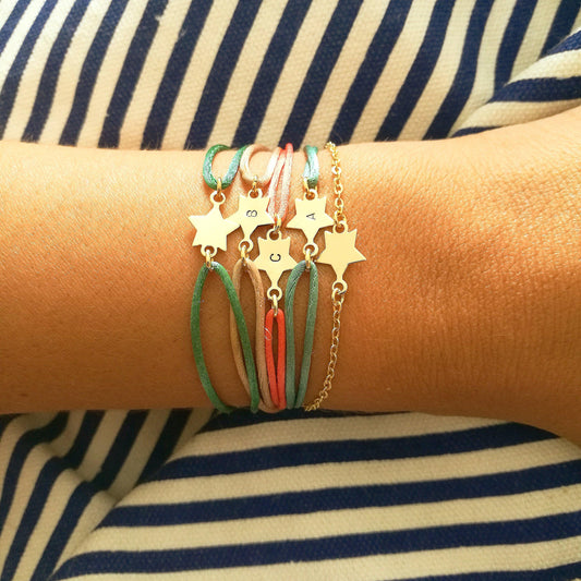 ster initiaal armband satijn