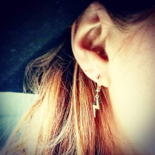 bliksem oorbellen van goud - gold filled sieraden van lux & luz