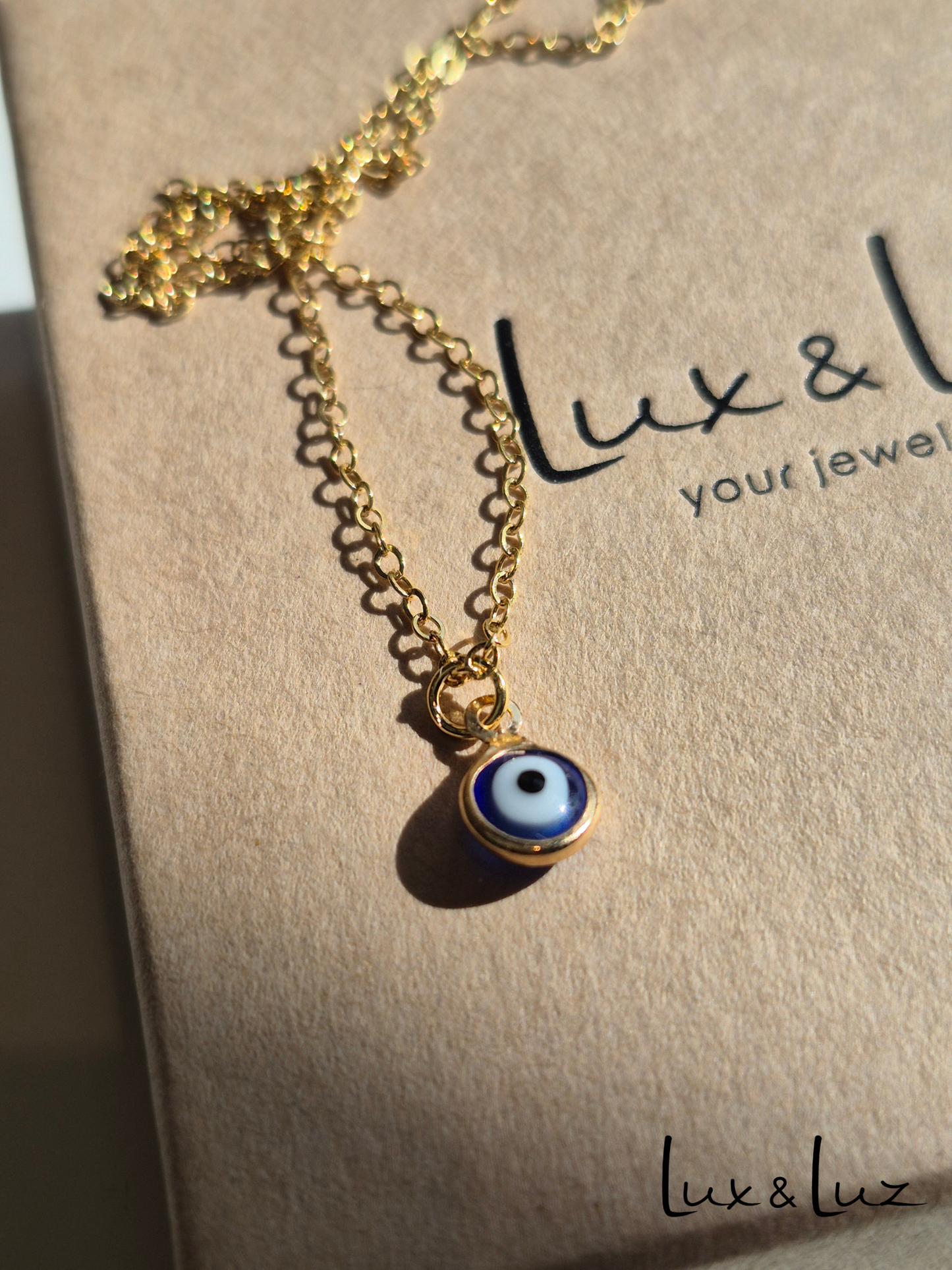 Gouden Evil Eye ketting van lux & luz – symbolisch sieraad met betekenis