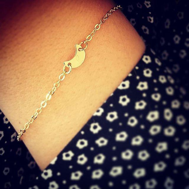 gepersonaliseerde maan armband goud