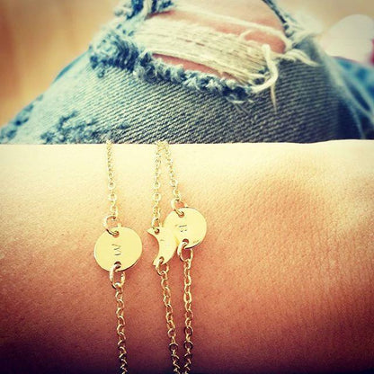 armband met initiaal en maan