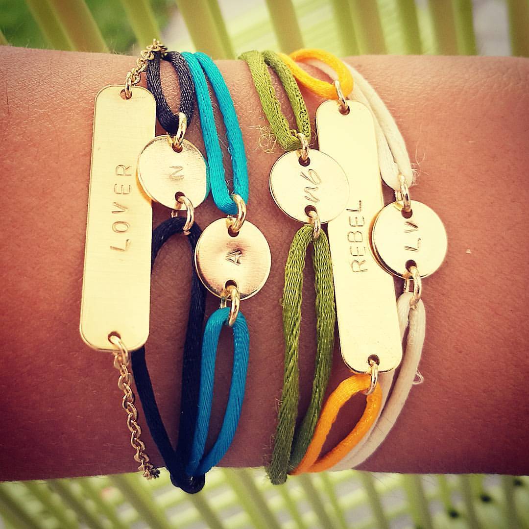bar armband satijnen koord - lux & luz