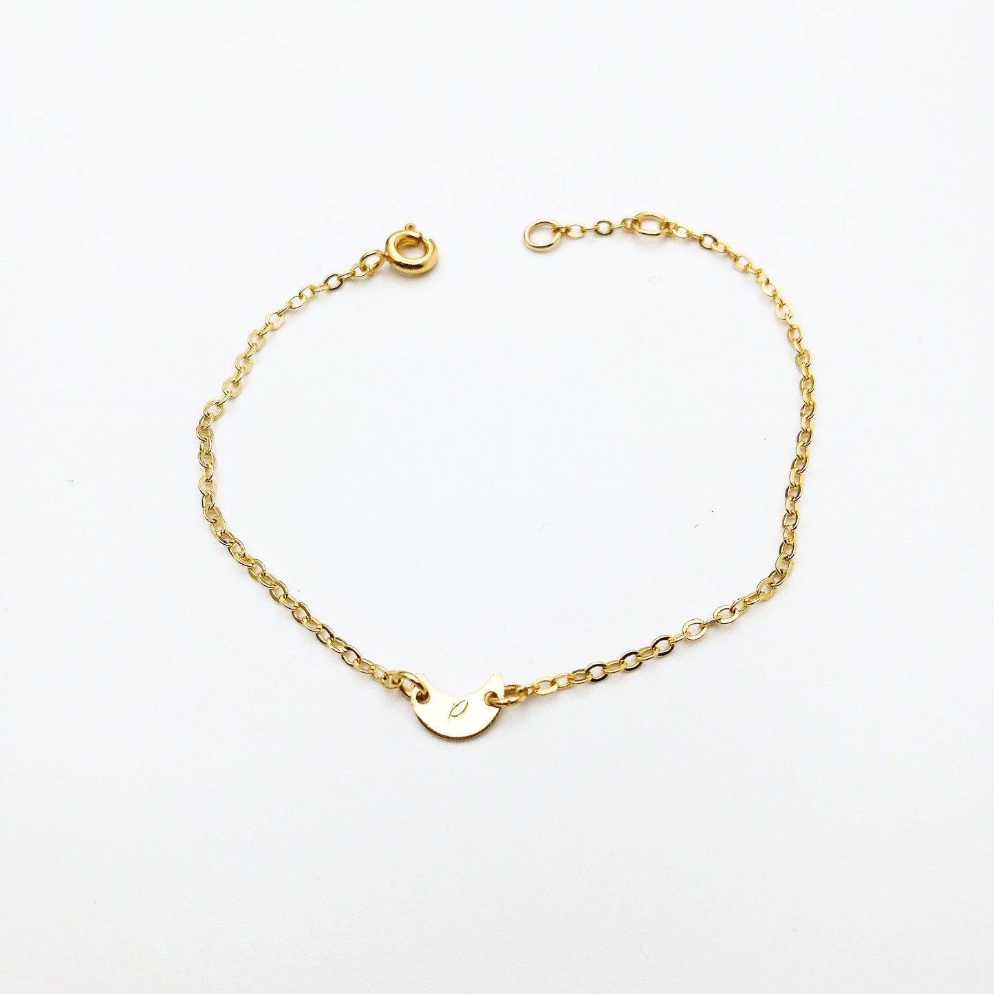 initiaal armband met maan