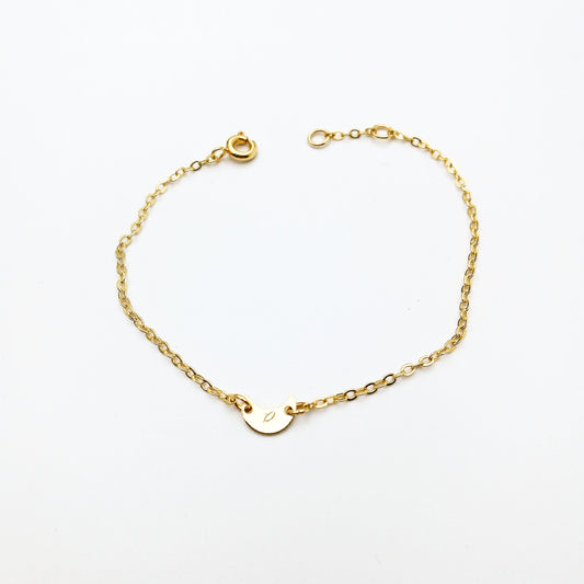 initiaal armband met maan