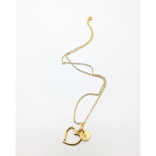 ketting met hart en initiaal