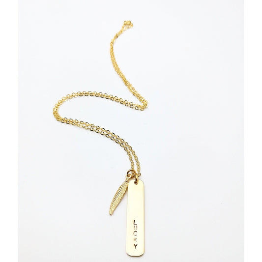 boho veer en tag ketting