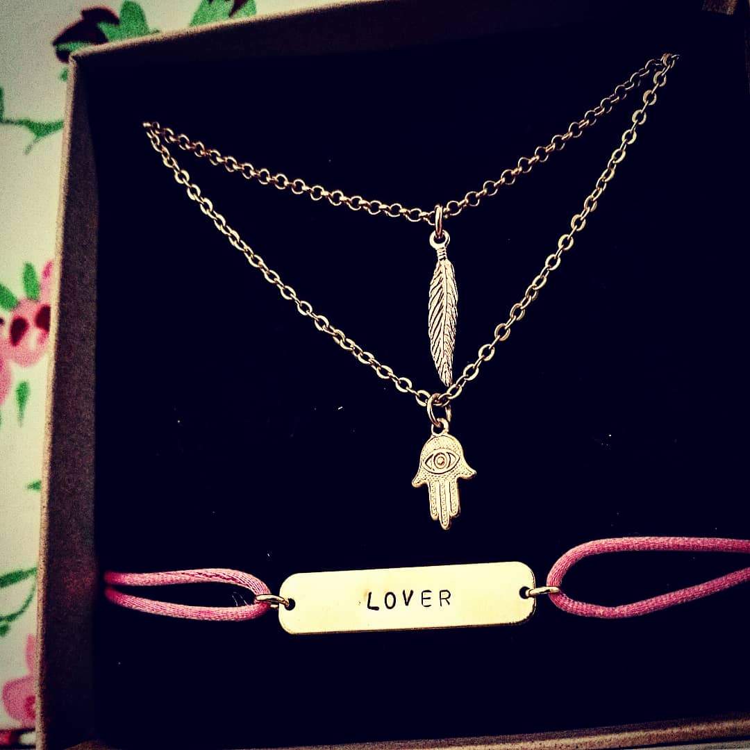 rose goud veer ketting