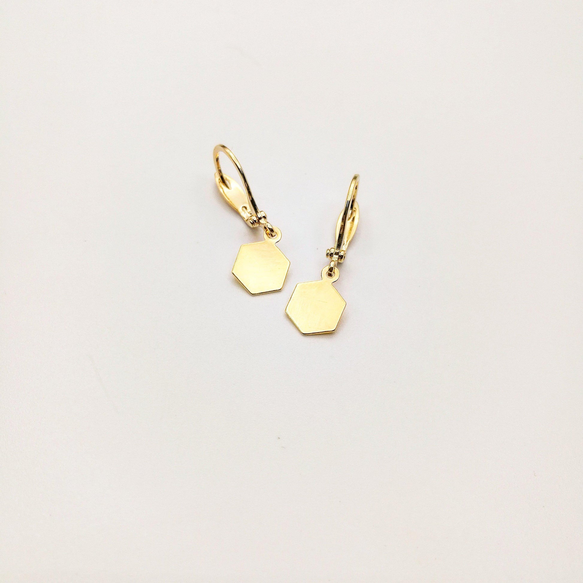 oorbellen met hexagon 