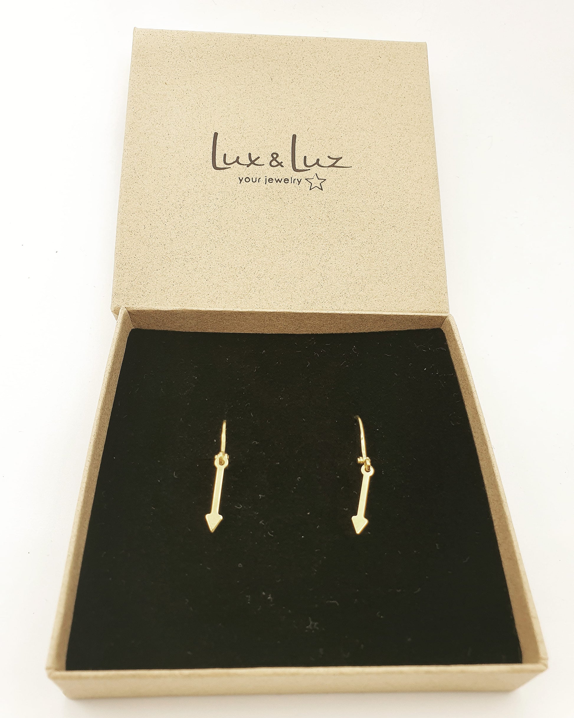 Pijl oorbellen - gouden oorbellen met pijltjes van lux & luz