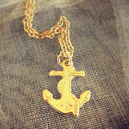 anker ketting - ketting van goud met unieke hanger van een anker - sieraden van lux & luz
