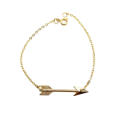 Minimalistische 14k gold filled pijl armband (3,3 cm) met verfijnde schakels; vakkundig vervaardigd voor een luxe boho uitstraling.