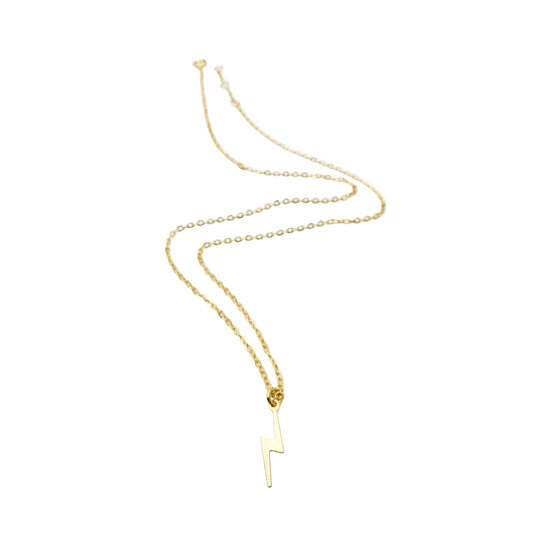 bliksem ketting - ketting met hanger van bliksem - shop online gouden bliksem ketting - unieke halsketting - lux & luz - your jewelry