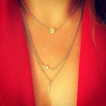 bliksem ketting - ketting van goud met bliksemschicht - online sieradenshop - lux & luz - your jewelry