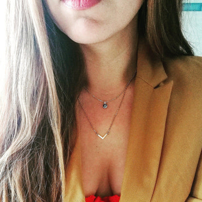 ketting van goud met evil eye hanger - unieke sieraden - lux & luz