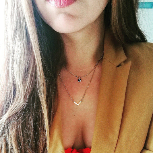 ketting van goud met evil eye hanger - unieke sieraden - lux & luz