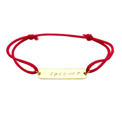 bar armband satijnen koord - lux & luz