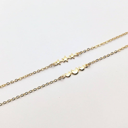 gouden armbandje met maantjes - armband met gouden manen - shop duurzame armbandjes van goud en meer sieraden online bij lux & luz 