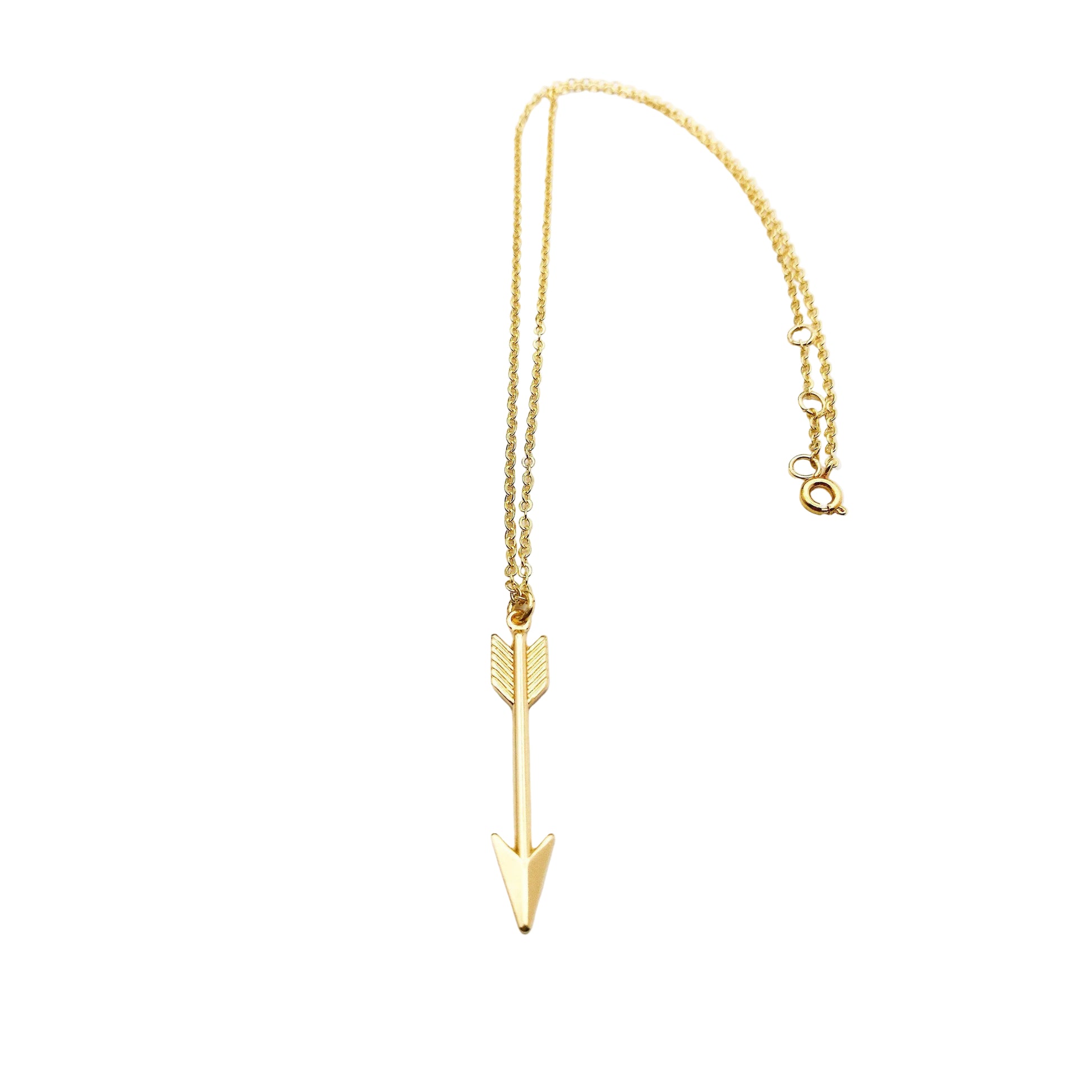 pijl ketting - gouden halsketting met hanger in de vorm van een pijl - uniek design - shop jouw sieraden online - lux & luz - your jewelry