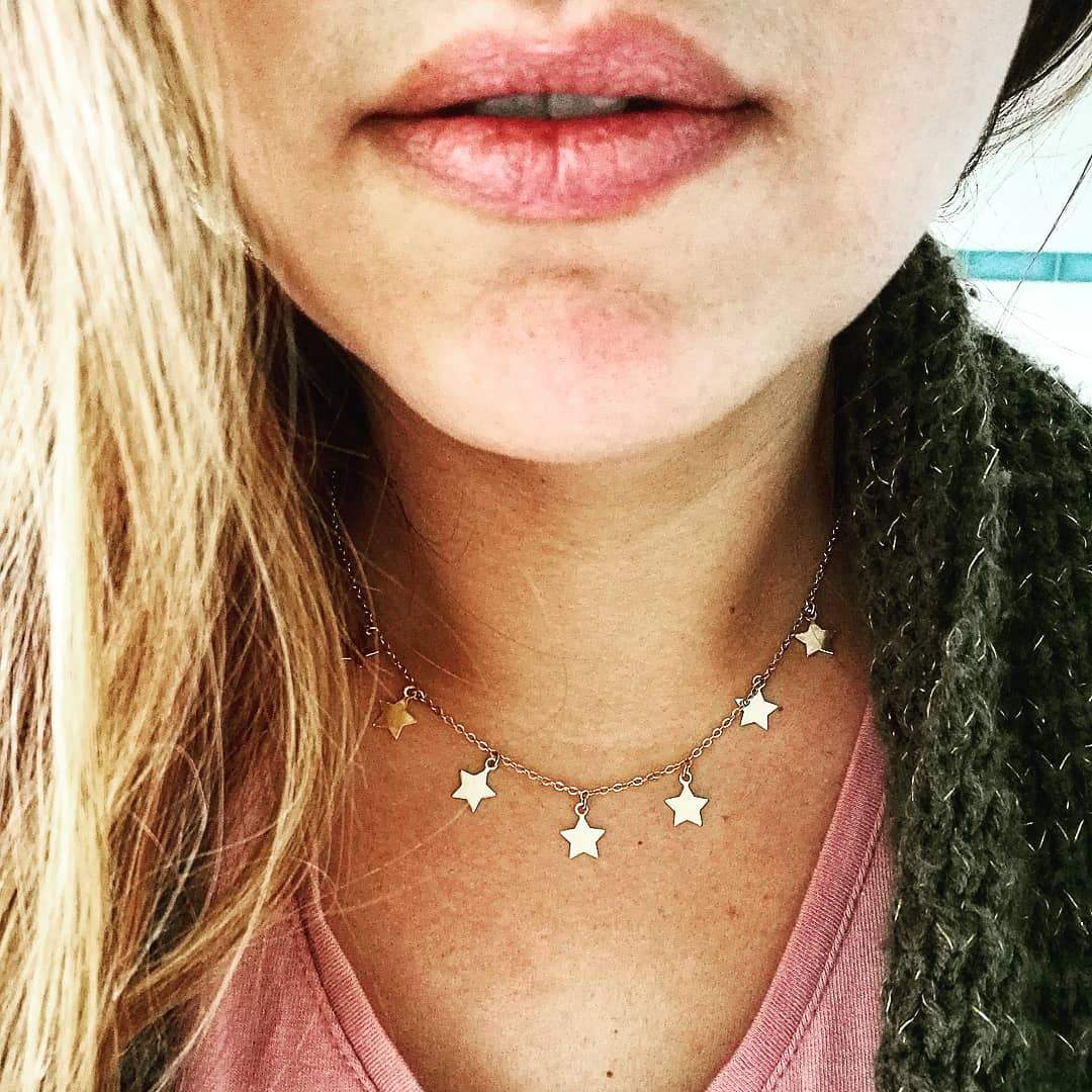 ketting met sterren - unieke kettingen met 7 hangende sterretjes - shop online sieraden bij lux & luz