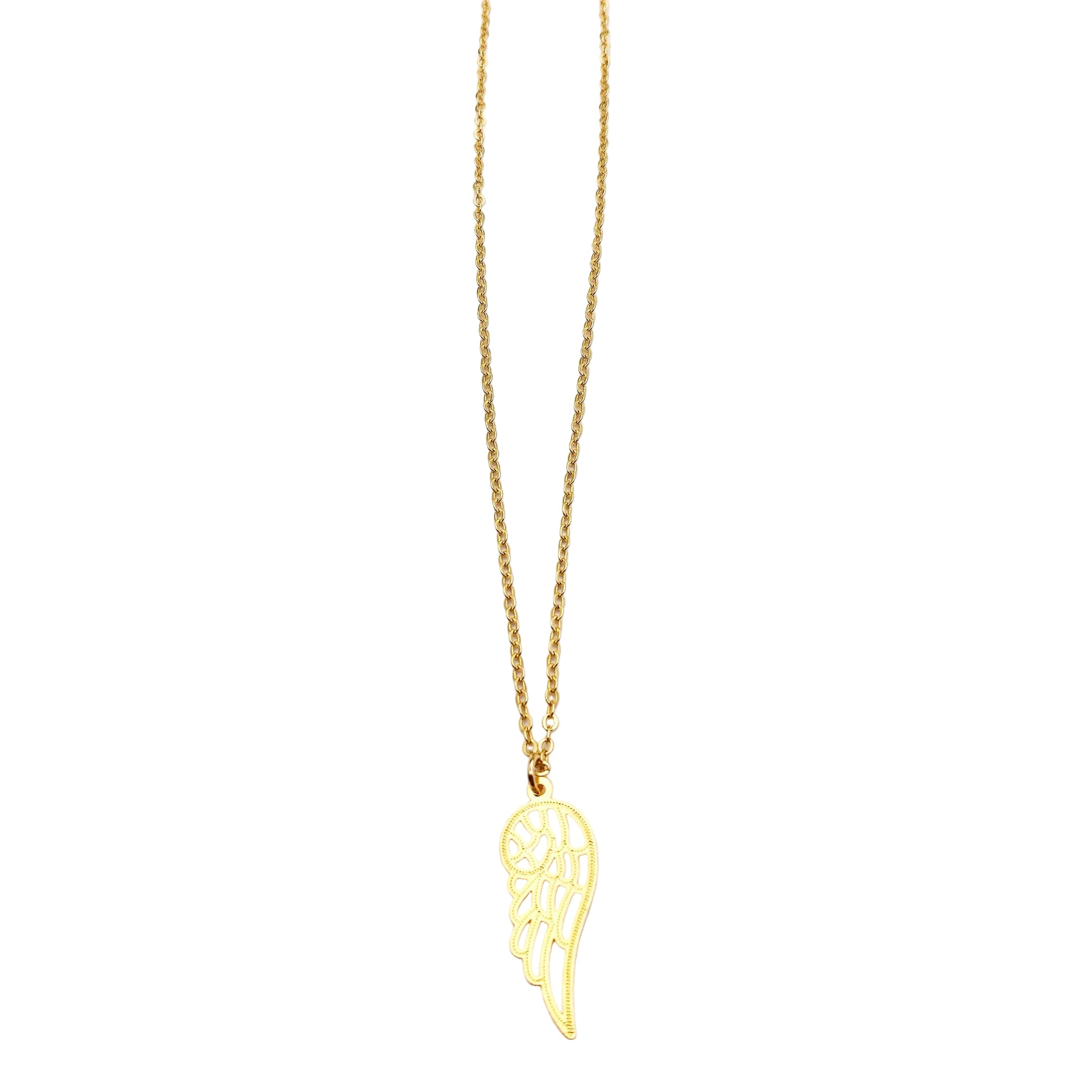 engel ketting - halsketting met hanger van een engelenvleugel - gouden hanger van vleugel - persoonlijke en betekenisvolle sieraden shop je online bij lux & luz