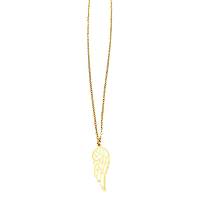 engel ketting - halsketting met hanger van een engelenvleugel - gouden hanger van vleugel - persoonlijke en betekenisvolle sieraden shop je online bij lux & luz