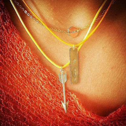 gouden boho pijl ketting - halsketting met hanger van een pijl - sieraden lux & luz