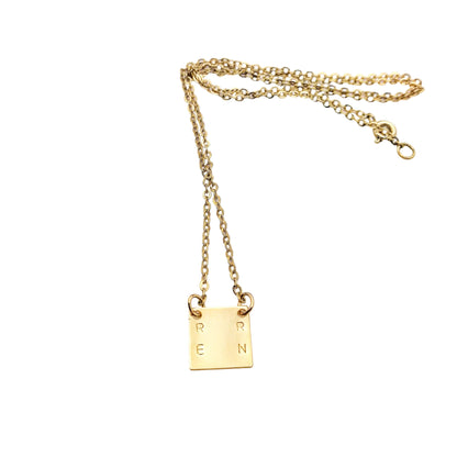 4 initialen ketting - gouden gepersonaliseerde - unieke sieraden shop je bij lux & luz