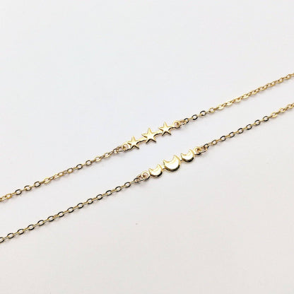 maan ketting - ketting met 3 maantjes van goud - shop jouw sieraden online in onze shop - lux & luz your jewelry