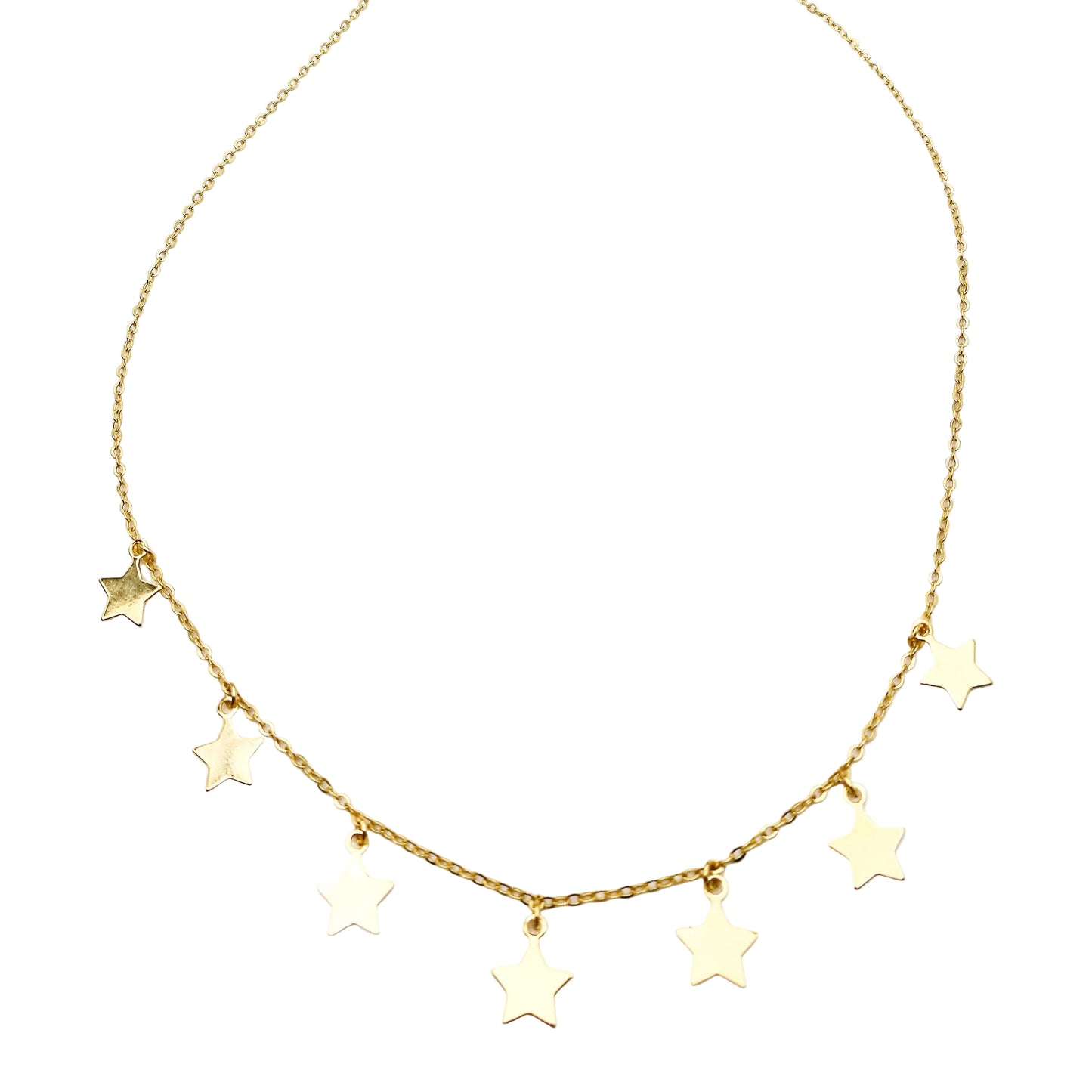 ketting met sterren - halsketting met 7 sterren goud- bijzondere kettingen en sieraden shop je online bij lux & luz - your jewelry