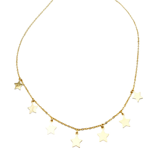 ketting met sterren - halsketting met 7 sterren goud- bijzondere kettingen en sieraden shop je online bij lux & luz - your jewelry