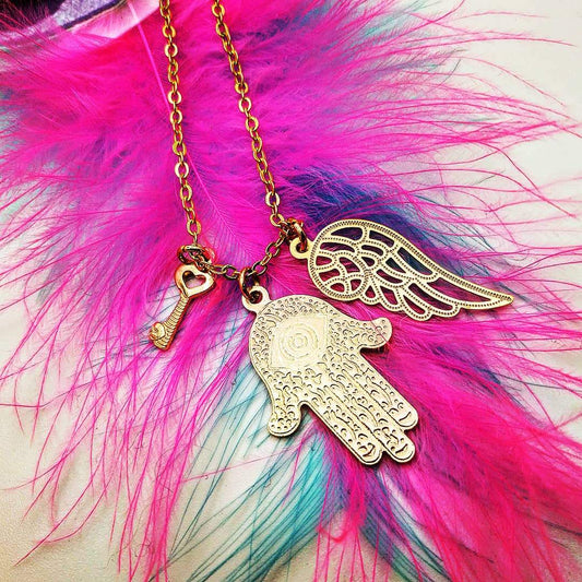 ketting met hamsa hand - shop unieke sieraden - lux & luz